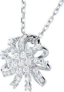 925 Plata Moissanite 3D Filigrana Cinta Flor Colgante Collar - Product Image 6