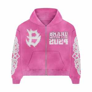 ชุดวอร์มมีซิปขนาดใหญ่พิเศษใส่ได้ทั้งชายและหญิงแฟชั่นงานปักลายด้วยความทุกข์ยากชุดวอร์มแฟชั่นสำหรับฤดูหนาวผลิต - Product Image 2