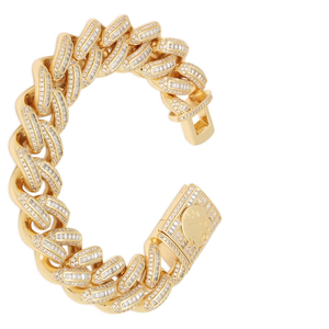 Iced Out VVS Moissanite diamante pulsera cubana Hip Hop pulsera Premium diamante pulsera cadena cubana estilo para hombres - Product Image 4