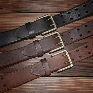 Ceinture formelle en cuir véritable GENTS GARB pour hommes, boucle en alliage de crâne/de style western, motif imperméable et respirant - Product Image 2