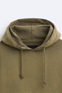 Sudadera con capucha lavado ácido Negro Cuerda de algodón personalizada Diseño gráfico Peso pesado Desgastado Vintage Streetwear Lavado con ácido Sun Fade Hoodie - Product Image 4
