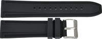 JD143 Bracelet en silicone noir unisexe 20 mm pour montre connectée, sport, élastique, souple, durable, léger, résistant à l'eau, respirant, réglable
