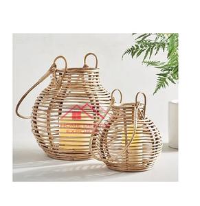 Linternas de bambú decorativas navideñas tejidas a mano con asas a precio mayorista 2024 - Product Image 4