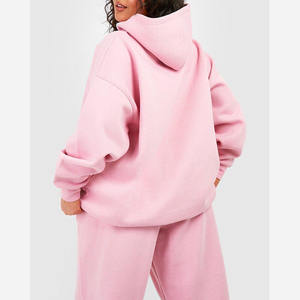 Sudadera con capucha y cremallera de gran tamaño para mujer, sudadera con cremallera completa de mezcla de algodón suave con ajuste relajado y bolsillos delanteros para uso informal diario - Product Image 5