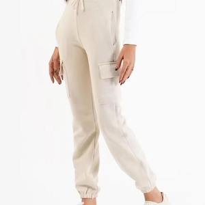 Service OEM, fabriqué en usine, pantalon de survêtement décontracté de haute qualité en coton molletonné à taille haute avec poche, pantalon droit d'hiver - Product Image 5