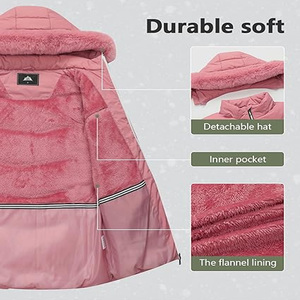 Áo khoác phao nữ hiện đại, thoải mái, có cổ lông và tay áo thun co giãn, túi khóa kéo, thích hợp cho phong cách đường phố mùa đông - Product Image 5