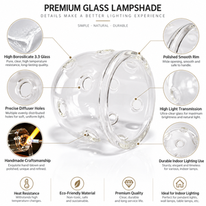 Diffusore a Cupola in <span class=keywords><strong>Vetro</strong></span> Borosilicato 3.3 Trasparente Lucidato, Artigianale, Ecologico, per Illuminazione Interna, Paralume in <span class=keywords><strong>Vetro</strong></span> Gratuito - Product Image 3