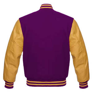 Chaqueta universitaria de béisbol de cuero para hombre al por mayor de la mejor calidad, chaquetas Varsity Letterman lisas para hombre - Product Image 2