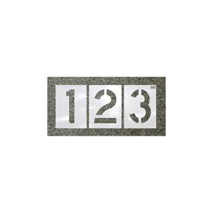 Pochoir de peinture en aluminium polyvalent de 25x50 cm, épaisseur 1 mm, numéros de voie 0-9 (10 numéros individuels), marquage au sol Ileritraffic - Product Image 1