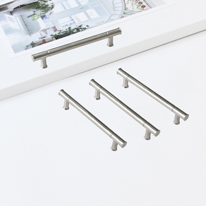 Poignée d'armoire moderne en alliage de zinc brossé à tube en T pour cuisine chambre commode meubles portes pour armoire tiroirs - Product Image 2
