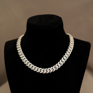 925 silver moissanite cuban link necklace <b>iced</b> out <b>chain</b> bold mens jewellery luxury wedding gift anniversary wear - Product Image 1
