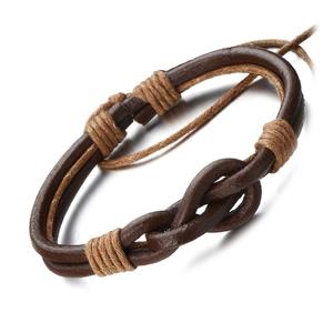 Bijoux fantaisie Vintage travail manuel armure 8 mots large Bracelet en cuir Simple manchette Bracelets Bracelets pour femmes Design moderne - Product Image 6