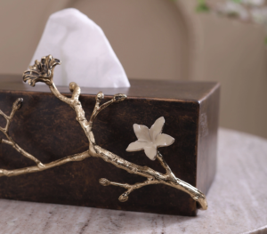 Porte-serviettes Floral Savvy Porte-serviettes décoratif Porte-serviettes de table moderne Porte-mouchoirs Home Office Accessoires de table à manger - Product Image 4