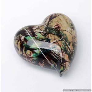 Designer attrayant Jungle Camouflage émail autocollant fait à la main table proches mémorial cendres crémation et pot d'indien - Product Image 1