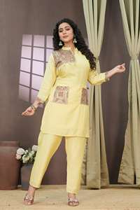 Femmes Eco soie deux pièces Satin fête robe de mariée naturel droite Silhouette dentelle broderie plaine haut pantalon vêtements de nuit été - Product Image 3