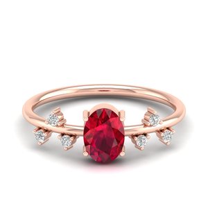 REYES Venta caliente 14K oro moissanita Anillos De Compromiso corte ovalado 0,75 quilates rubí piedra preciosa regalo de boda joyería fina para mujeres - Product Image 6