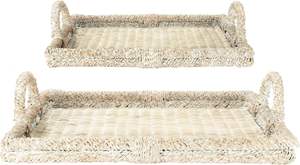 Bandeja de mimbre tejida a mano ecológica más vendida, manijas rectangulares de decoración del hogar de alta calidad de Vietnam para almacenamiento de frutas y verduras - Product Image 4