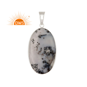 Trendy Selling Sterling Silver Natural Dendrite <b>Opal</b> Gemstone Pendant Custom Jewelry Manufacturer - Product Image 1