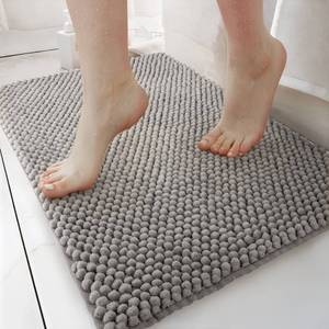 Alfombra de Baño de Microfibra de Felpa Gris Piña, Antideslizante y Lavable, 50x50 cm - Product Image 1