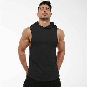 Stringer Hoodie <b>Singlet</b> Sleeveless Gym Tank Custom Fit Logo Vest <b>Men</b> Jogger Style Bodybuilding Muscle Workout Training - Product Image 5