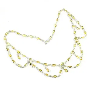 Collier en argent 925 avec perles de citrine pour femmes, bijoux en pierres précieuses fines - Product Image 3