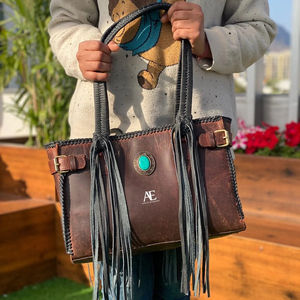 Nouveau véritable fait à la main en cuir de vachette véritable frange sacs fourre-tout vente chaude sacs à bandoulière élégant sac à provisions de luxe pour les femmes - Product Image 1