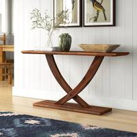 Table console décorative en bois massif pour l'entrée classique charme avec plateau élégant et étagère inférieure robuste