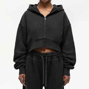 Conjunto de dos piezas con logotipo personalizado, chándal de invierno grueso de peso pesado de cuerpo entero, botón técnico bordado deportivo informal de algodón 100% - Product Image 1