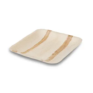 Eco-Conscious And Food-Safe Biodegradable Stackable & Easy To Handle 15 X 15 Cm Square Palm Leaf Plates - 200 pcs/carton - Product Image 3