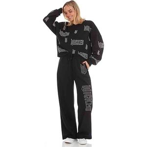 Conjunto Deportivo de Dos Piezas para Mujer, Invierno, Sólido, Bordado, Largo, con Pedrería - Product Image 1