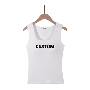 Vente en gros Débardeurs personnalisés en coton sans manches pour femmes Hauts d'été décontractés pour dames grande taille disponible d'usine OEM/ODM - Product Image 2