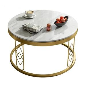 Handmade <b>round</b> Shape Metal Coffee <b>Table</b> Durable Marble & Glass Top Unique Design For home office - Product Image 3