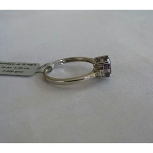 Shah Gems Women's Natural Amethyst <b>Solitaire</b> <b>Ring</b> 925 Sterling <b>Silver</b> Gemstone <b>Ring</b> with Claw Inlay for Engagement - Product Image 3