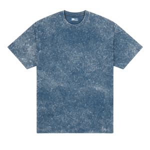 Camisetas de Hombre Azules Holgadas, Lavadas, 100% Algodón, Estilo Vintage, Ropa Casual Urbana, Suaves y Transpirables para Uso Diario - Product Image 2