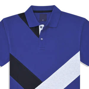 Polo de style décontracté écologique, t-shirt à motif uni, brodé en bleu, pour polo en tissu, décontracté pour homme - Product Image 2