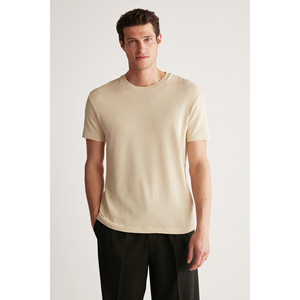 เสื้อยืดคอหนาเนื้อผ้าถักลายทอแบบสลิมฟิตสำหรับผู้ชาย GRIMELANGE Jeremy - Product Image 1
