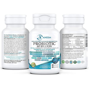 Capsules de probiotiques personnalisables 50 milliards d'UFC, complément alimentaire en capsules de probiotiques, santé intestinale, prébiotiques digestifs en capsules - Product Image 2