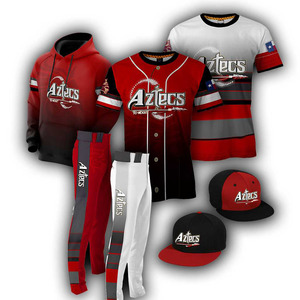 Paquete de uniforme de béisbol personalizable al por mayor 100% poliéster estirable Atlético ajuste camisetas de béisbol pantalón de talla grande - Product Image 1