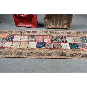 Turkish Rug, Runner 2.9x8.4 ft Vintage Rug, <b>Brown</b> Ombr <b>Wool</b> Rug - Product Image 3
