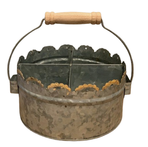 Caddy galvanisé avec support en fer Porte-ustensiles en métal Seau de rangement pour la cuisine Porte-ustensiles de cuisine Fournitures de cuisine - Product Image 6