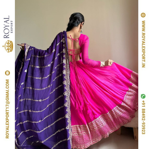 Nouveau concepteur à la mode Faux Georgette avec fil avec séquence robe de travail avec coupe travail Collection Dupatta - Product Image 6