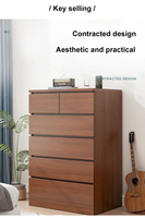 Armoire de salon moderne en bois massif suédois multifonctionnelle avec 5+ tiroirs, portes à panneaux plats et étagères