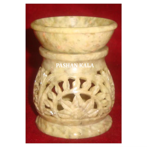 Haute qualité fait à la main en stéatite naturelle sculpture arôme brûleur à mazout forme ronde pour la décoration de la maison en gros et fournisseur - Product Image 1