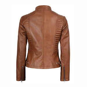 Chaqueta de Cuero Personalizada de Estilo Moderno para Mujer, Chaqueta de Cuero Transpirable Unisex de Calidad Pura para Mujer - Product Image 3