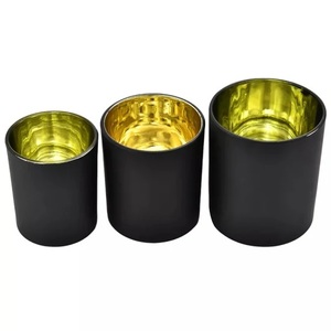 TQC <b>Unique</b> Design Golden Coated Candle Ja Handmade Eco-Friendly Light Weight Cylinder Candle Jar for Home Hotel Wedding Decor - Product Image 2