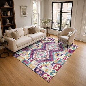Tapis RUGS DEPOT LXDP-0281, vente en gros, multicolores, neutres, vintage, orientaux, imprimés numériquement, lavables en machine, en chenille, antidérapants - Product Image 2