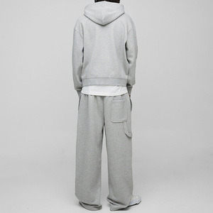 Conjunto de Sudadera con Capucha y Pantalones Deportivos de Algodón 100% Grueso con Logotipo Personalizado, Estilo Francés, Corte Holgado, Conjuntos Deportivos para Hombre - Product Image 5