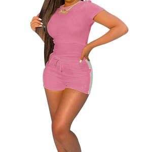 Nuevo diseño Conjunto de 2 piezas Camisa de algodón para mujer y pantalones cortos Conjunto de dos piezas pantalones cortos para mujer al por mayor Pantalones cortos OEM - Product Image 2
