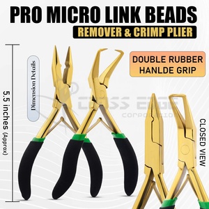 Premium Micro Beads Crimping and Remover Pliers Set - Hair Extension Tools Kit Scissors Loop Tool Clips <b>Needles</b> and <b>Case</b> - Product Image 3