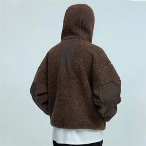 Autumn Winter Men's <b>Wool</b> Jacket Sherpa Fleece Long Regular Sleeves Embroidered Design Customizable Wholesale Adjustable Regular - Product Image 4